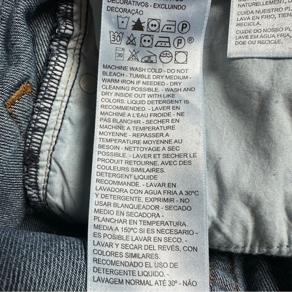 Levi's Premium Ribcage Straight Leg Denim Jeans Women’s Size 32 Dark Wash - Picture 15 of 16